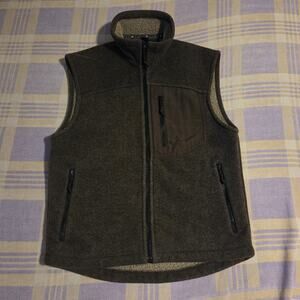 Wintergreen Northern Wear Vest Small Brown Polartec Fleece Full Zip Lined USA